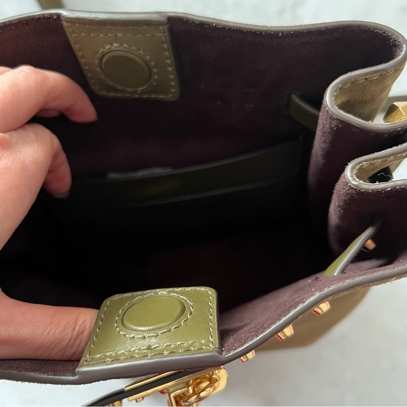 NWT Michael Kors Hamilton Legacy Medium Olive Green Suede Messenger Bag - Picture 9 of 13